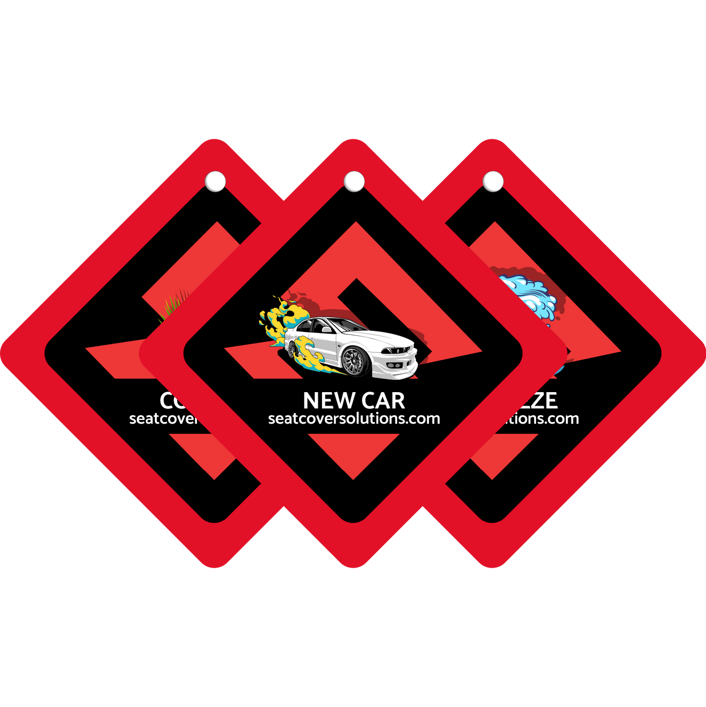 Scented Trio - Air Fresheners (New Car, Coconut & Sea Breeze)