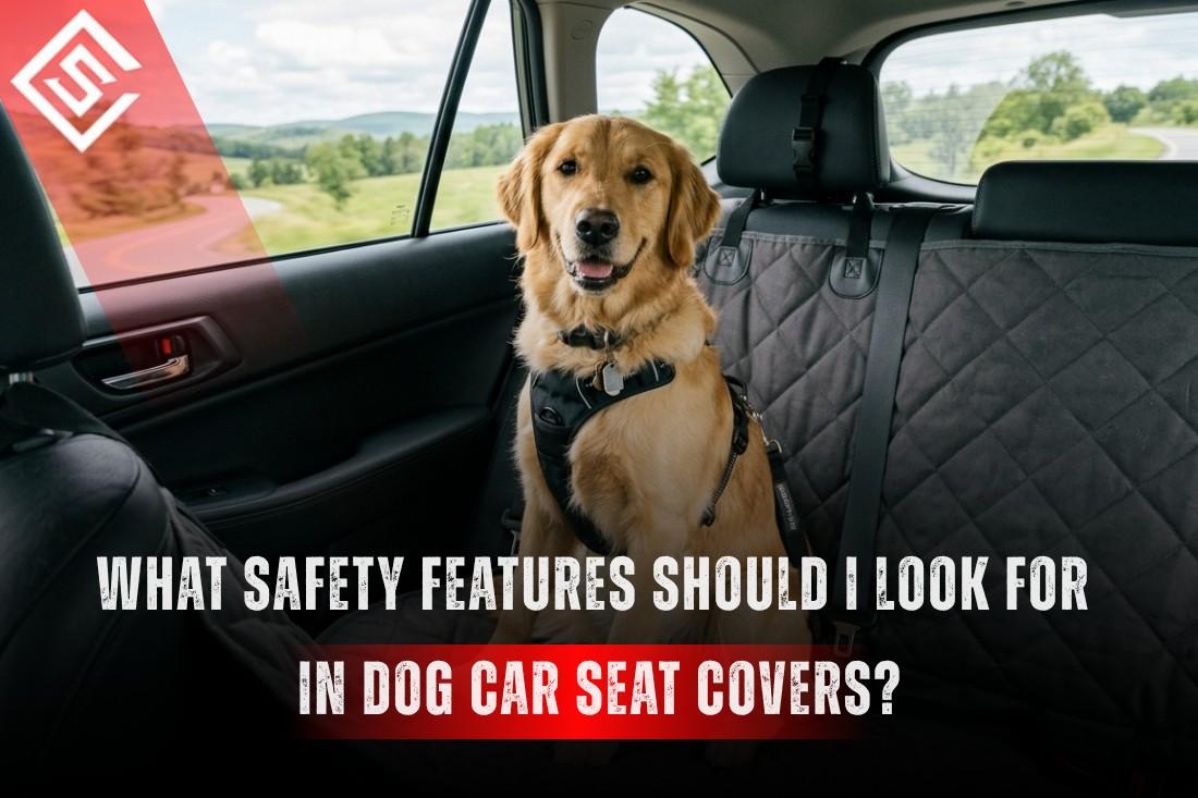 Golden retriever secured in SUV with hammock-style dog seat cover highlighting essential pet travel safety features.