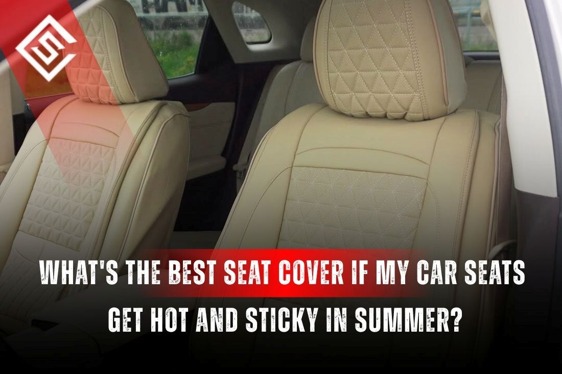 Perforated breathable seat covers on car seats reducing heat and stickiness, showing the best seat covers for summer comfort.